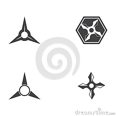 Set Shuriken icon illustration vector flat design Vector Illustration