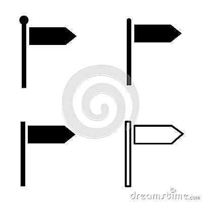 Set of signpost street vector illustration, collection of road arrow symbol isolated on white background, web pointer Vector Illustration