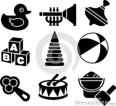 Set of silhouette toys Vector Illustration