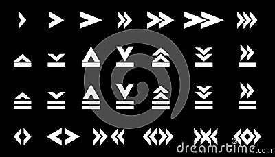 Set of silhouettes arrows. Vector Illustration