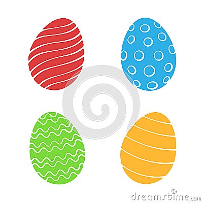 Set of silhouettes of Easter eggs Vector Illustration