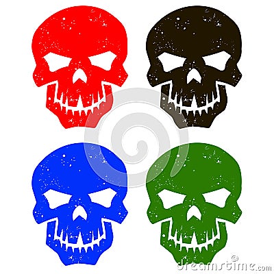 Set of silhouettes of skulls Vector Illustration