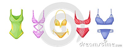 Set of silk and cotton underwear for women Stock Photo