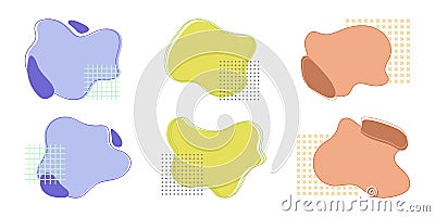 Set of simple abstract colored shapes, for text, for creating modern design. Memphis decorative design elements Vector Illustration