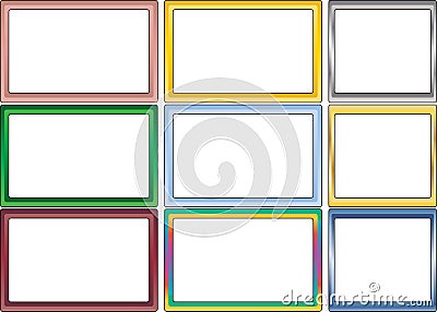 Set of simple color photo frames Vector Illustration