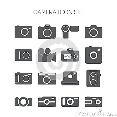 Set of simple icons with cameras for web design Vector Illustration