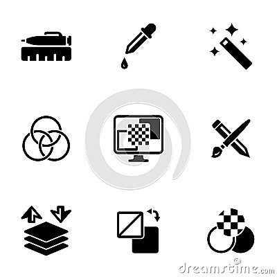 Simple vector icons. Flat illustration on a theme Graphic design Vector Illustration