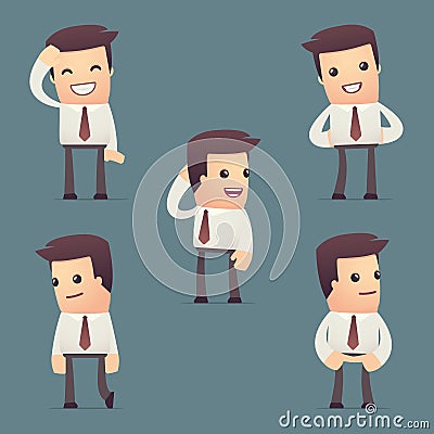 Set of simple universal characters in different Vector Illustration