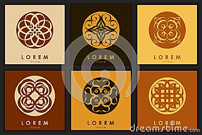 Set of six abstract logo template Vector Illustration