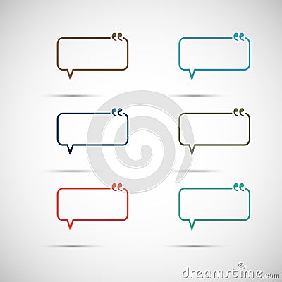 Set of six colorful vector speech bubbles Vector Illustration