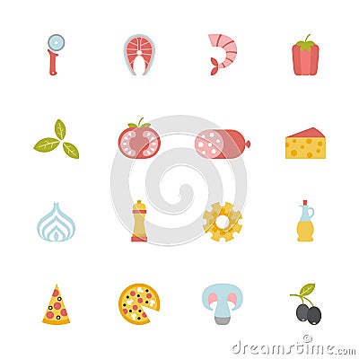 Set of pizza icons Vector Illustration