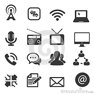 Set of sixteen communication icon Vector Illustration