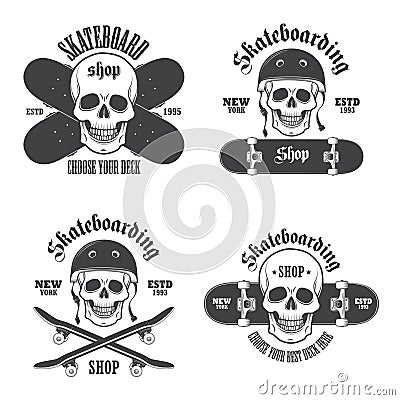 Set of skateboarding emblems Stock Photo