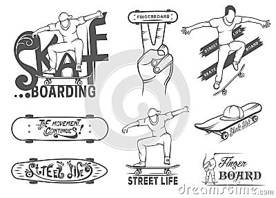 Set of Skateboarding Emblems, Logo and Badges Stock Photo