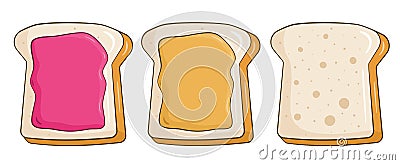 Set of slices of bread Vector Illustration