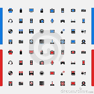 Set of small icons. Household appliances. Consumer Electronics. Vector. Vector Illustration