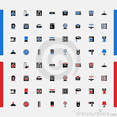 Set of small icons. Household appliances. Consumer Electronics. Vector. Vector Illustration