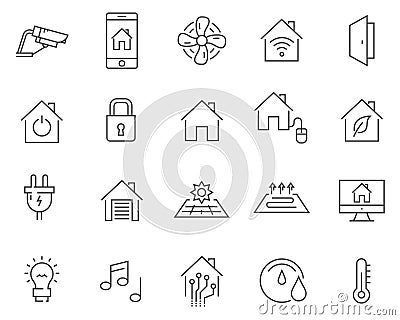 Set of smart home line vector icons. Vector Illustration