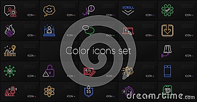 Set of Smartphone, Load document and Timer line icons. For design. Vector Vector Illustration
