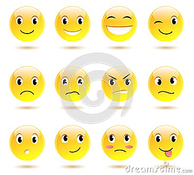 Set of smiles Vector Illustration