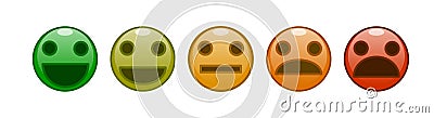 A set of smiles satisfaction rating vector Vector Illustration