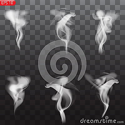 A set of smoke, rising Vector Illustration