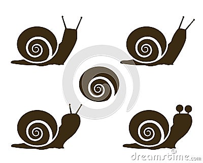 Set of Snail icon and signs Vector Illustration