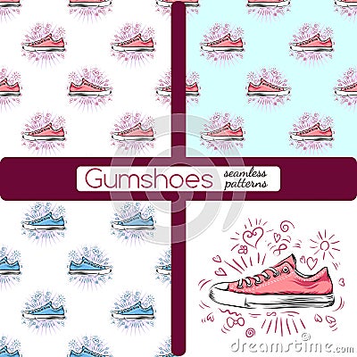 Set of sneakers Vector Illustration