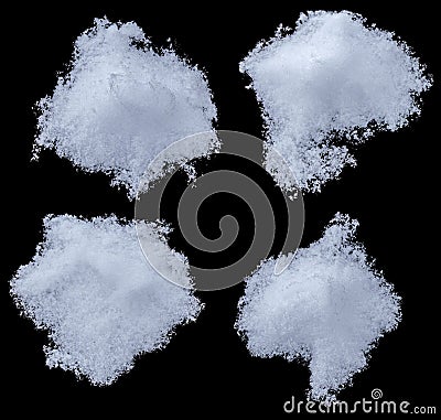 Set of snowball splats isolated on black Stock Photo