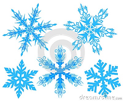 Set Snowflake. Flake of snow Vector Illustration