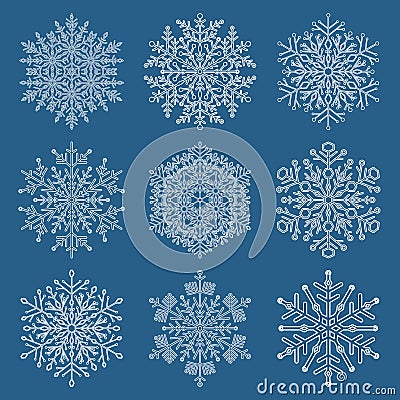 Set of Snowflakes Stock Photo