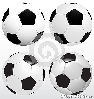 Set Of Soccer Ball, Football Vector On White Background, Sport Vector Illustration