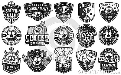 Set of soccer emblems Vector Illustration