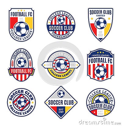 Set of Soccer Football Club Logo Vector Illustration