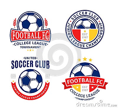 Set of Soccer Football Club Logo Vector Illustration