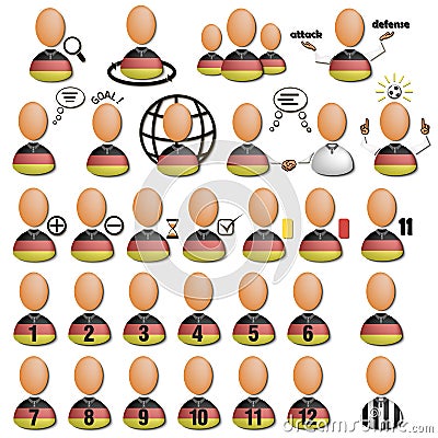 Soccer players icons Germany Vector Illustration