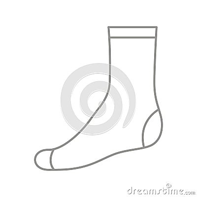 Set sock for man, outline template. Sport and regular sock. Technical mockup clothes side view. Vector contour Vector Illustration