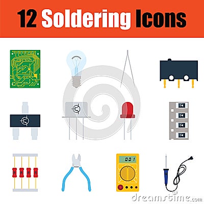 Set of soldering icons Vector Illustration