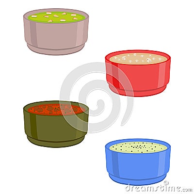 The set soups Vector Illustration