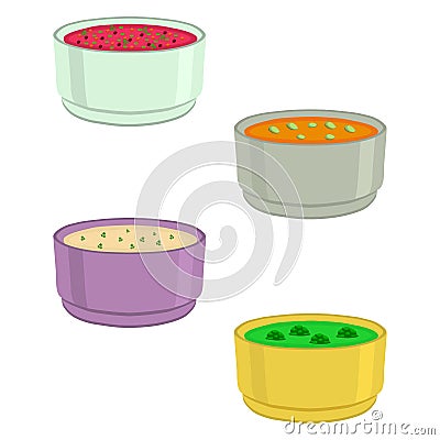 The set soups Vector Illustration
