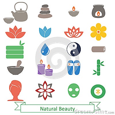 Set of spa icons. Vector Illustration