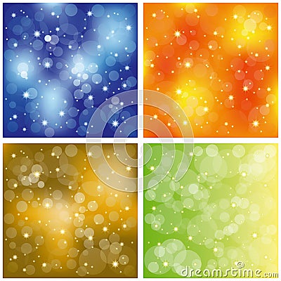 Set of sparkling colorful stardust wallpaper Vector Illustration