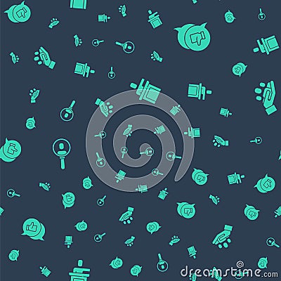 Set Speaker, Hand like, Search people and for search on seamless pattern. Vector Vector Illustration