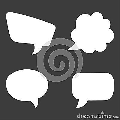 Set of speech bubble. Think cloud symbols. Vector illustration Vector Illustration