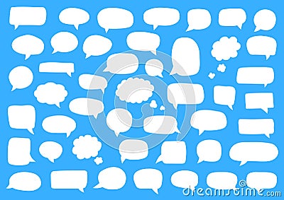 Set of speech bubbles. Blank retro empty comic bubbles. Stickers. Dialog balloons. Vector illustration Vector Illustration