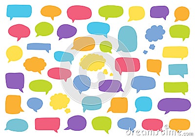 Set of speech bubbles. Blank retro empty comic bubbles. Stickers. Dialog balloons. Vector illustration Vector Illustration