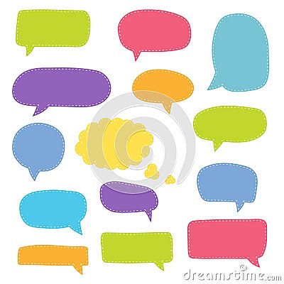 Set of speech bubbles. Blank retro empty comic bubbles. Stickers. Dialog balloons. Vector illustration Vector Illustration