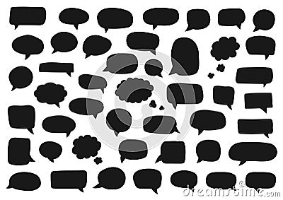 Set of speech bubbles. Blank retro empty comic bubbles. Stickers. Dialog balloons. Vector illustration Vector Illustration