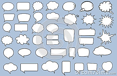 Set of speech bubbles. Comic Retro empty bubble. Vector Vector Illustration