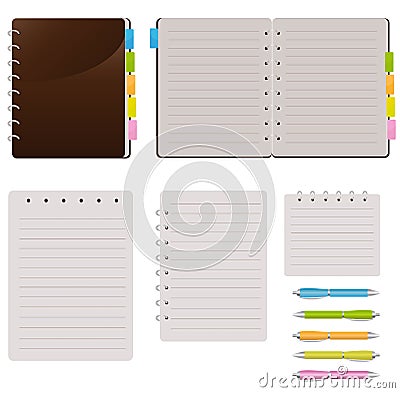Set Of Spiral Notebooks Vector Illustration